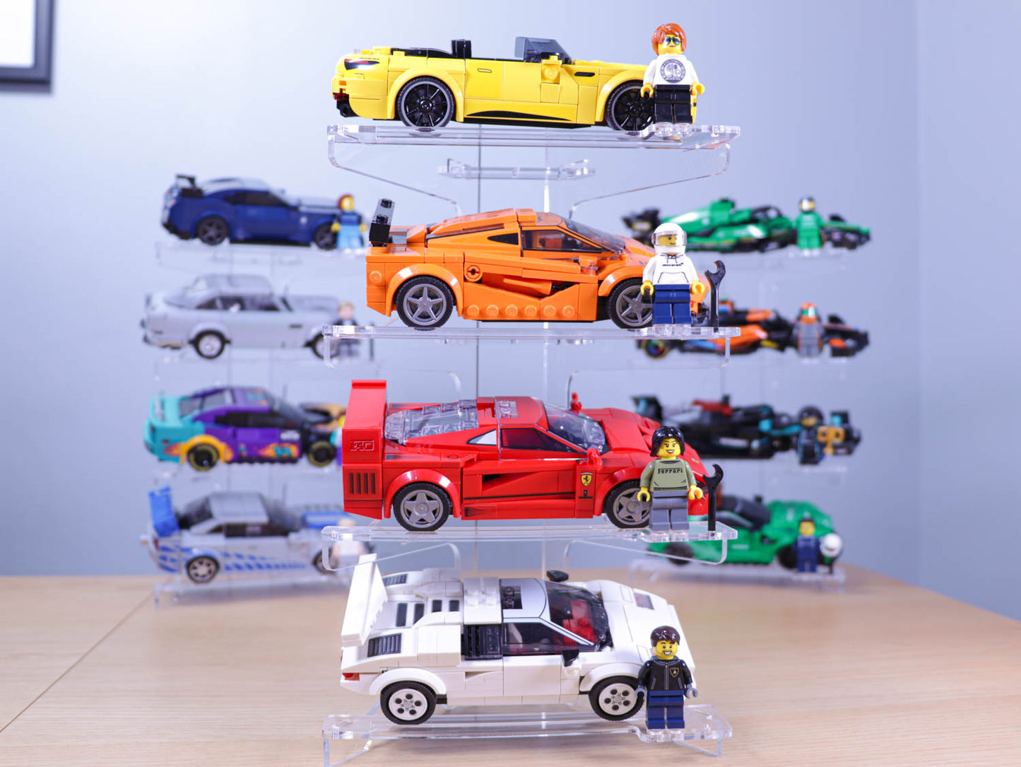 Display Stand fits four LEGO® Speed Champions Cars Bundle (Pack of